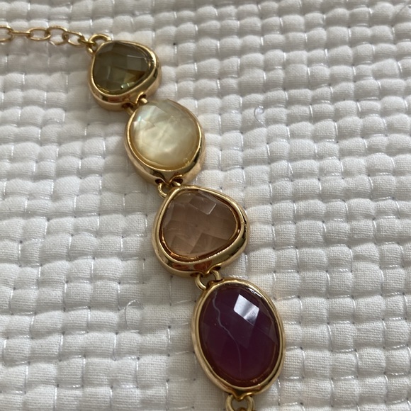 Anne Klein faceted cut gem stone choker necklace - Picture 3 of 7